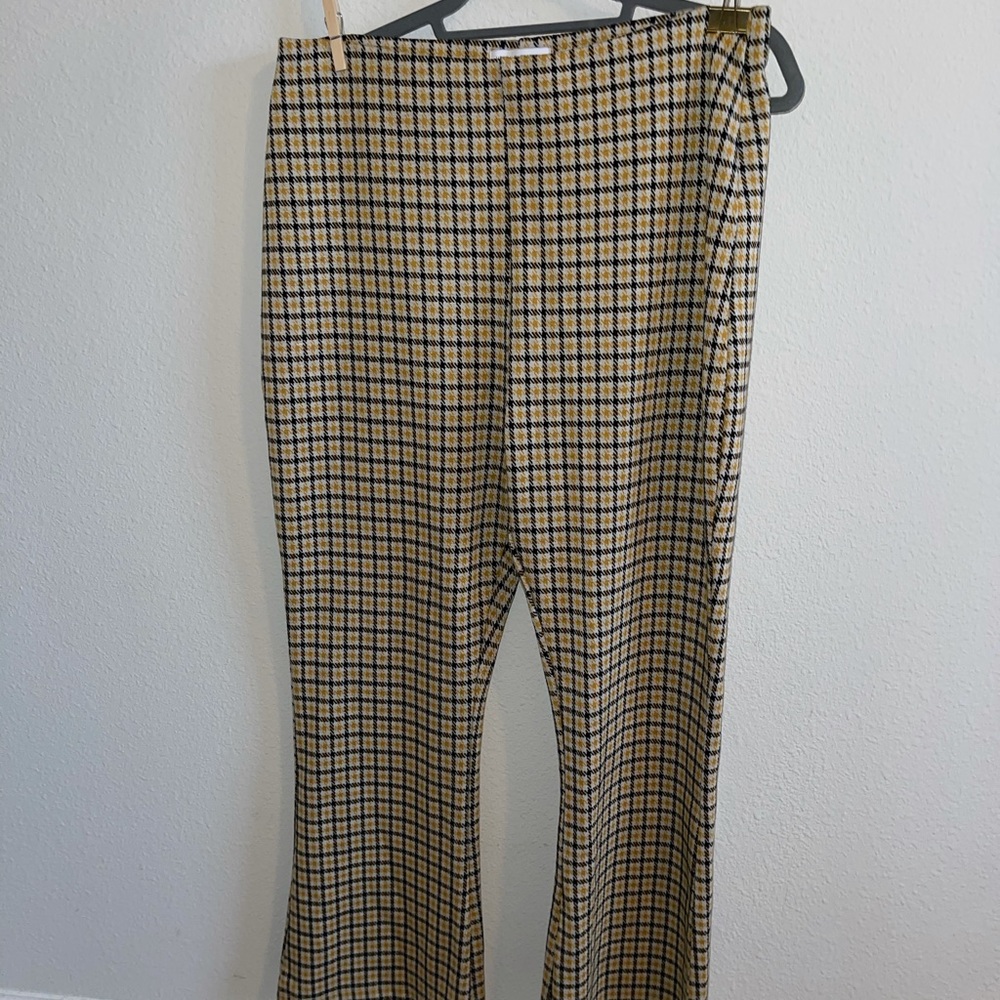 URBAN OUTFITTERS plaid knit flare pants